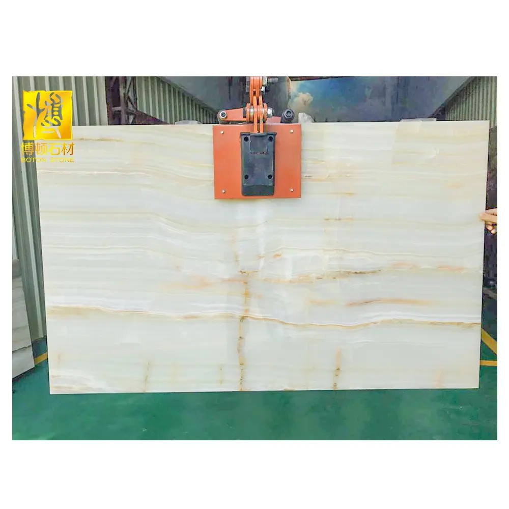 Losa de ónix de jade hielo de venta directa de fábrica de decoración pulida de piedra natural