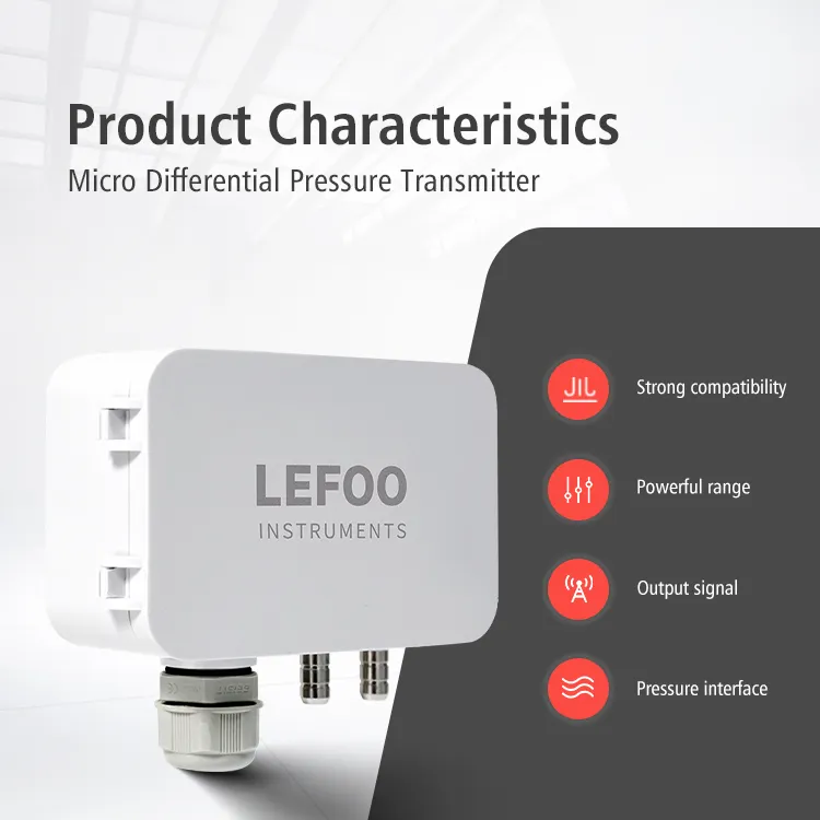 LEFOO RS485 4-20mA Micro Gas Wind Air Differential Pressure Transmitter Sensor
