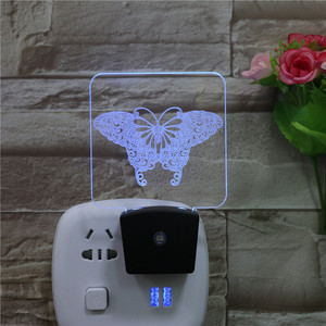 Lampade da notte per animali con Design a farfalla per lampada da parete a LED con sensore di luce Plug-IN per camera da letto per <span class=keywords><strong>bambini</strong></span> - Product Image 3