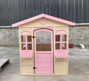 Casa de juegos moderna para jardín al aire libre con maceta para niños CASA DE Cubby de madera impermeable para que los niños jueguen en - Product Image 5