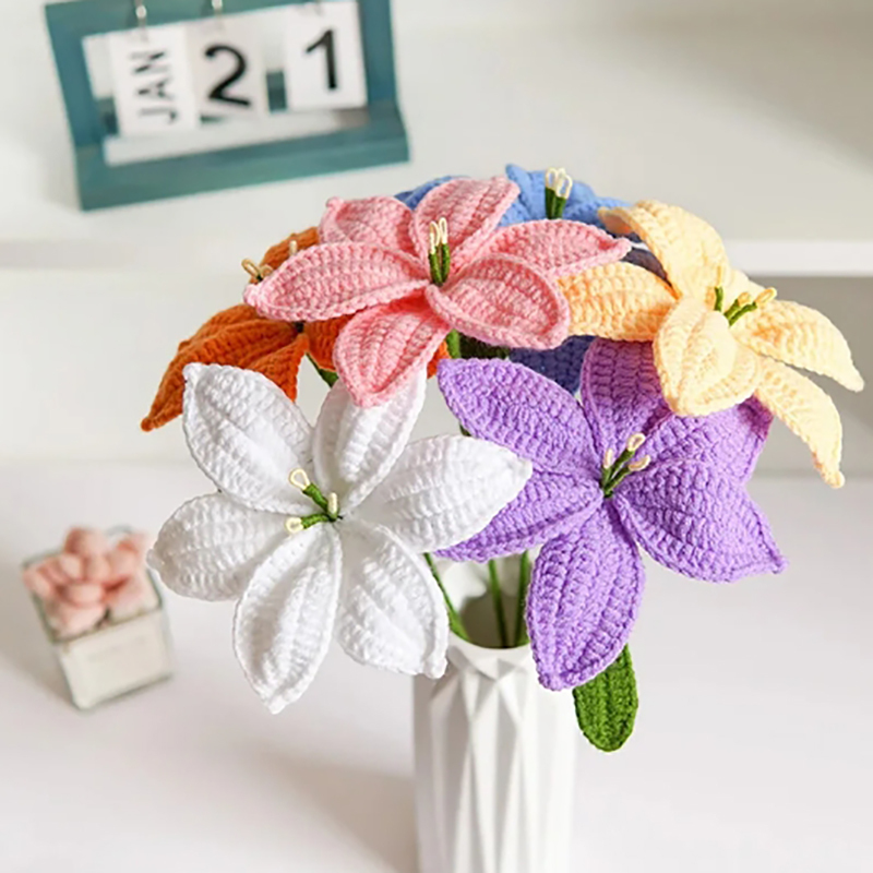 Hand Knitted Artificial Calla Lily Flower