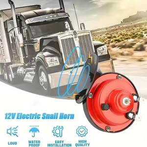 Corne <span class=keywords><strong>de</strong></span> <span class=keywords><strong>train</strong></span> étanche adaptée aux camions, bateaux, voitures, motos, vélos, corne <span class=keywords><strong>de</strong></span> super escargot, rouge, noir, 12V - Product Image 2