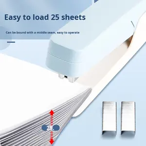 Engrapadora Manual de Plástico Giratoria de 360 Grados para Estudiantes, Uso en Oficinas <span class=keywords><strong>Grandes</strong></span>, Suministros de Encuadernación con <span class=keywords><strong>Grapas</strong></span> Centrales, Multifuncional - Product Image 2