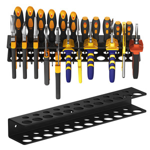 Wall Mounted <b>Tool</b> Rack Carbon Steel Pliers Screwdriver Organizer No Drilling Required <b>Storage</b> Shelf For Workshop Garage - Product Image 5