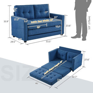 Sofá Seccional <span class=keywords><strong>de</strong></span> Diseño Moderno y Lujoso con Estructura <span class=keywords><strong>de</strong></span> Futón Plegable, Sofá <span class=keywords><strong>de</strong></span> Tela <span class=keywords><strong>de</strong></span> 3 Plazas para Sala <span class=keywords><strong>de</strong></span> Estar - Product Image 3