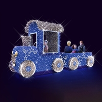 Decoración Navideña Comercial LED para Exteriores, Tren 2D, Decoración Festiva para Parques Temáticos, Centros Comerciales, Proyecto de Espectáculo de Luces a Gran Escala