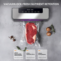 Machine de mise sous vide automatique miniature pour la maison, faible bruit, protection contre la surchauffe, design compact pour l'emballage alimentaire sec/humide