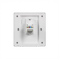 Panel Jaringan RJ45 Soket Ethernet Dinding Tipe DIMAN 1 Port Cat6 UTP Putih 86x86mm, Garansi 1 Tahun, Untuk Kegunaan Telekomunikasi