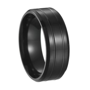 <span class=keywords><strong>Bague</strong></span> de mariage et de fiançailles en titane à double rainure pour homme, bijoux fantaisie en gros, <span class=keywords><strong>bague</strong></span> de couple pour fête, cadeau, bagues tendance - Product Image 2