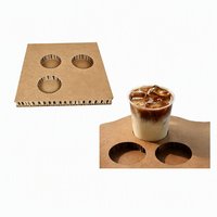 Support de tasse personnalisé pour café américain, latte, thé aux fruits, sous-verre, design créatif, support promotionnel en papier nid d'abeille