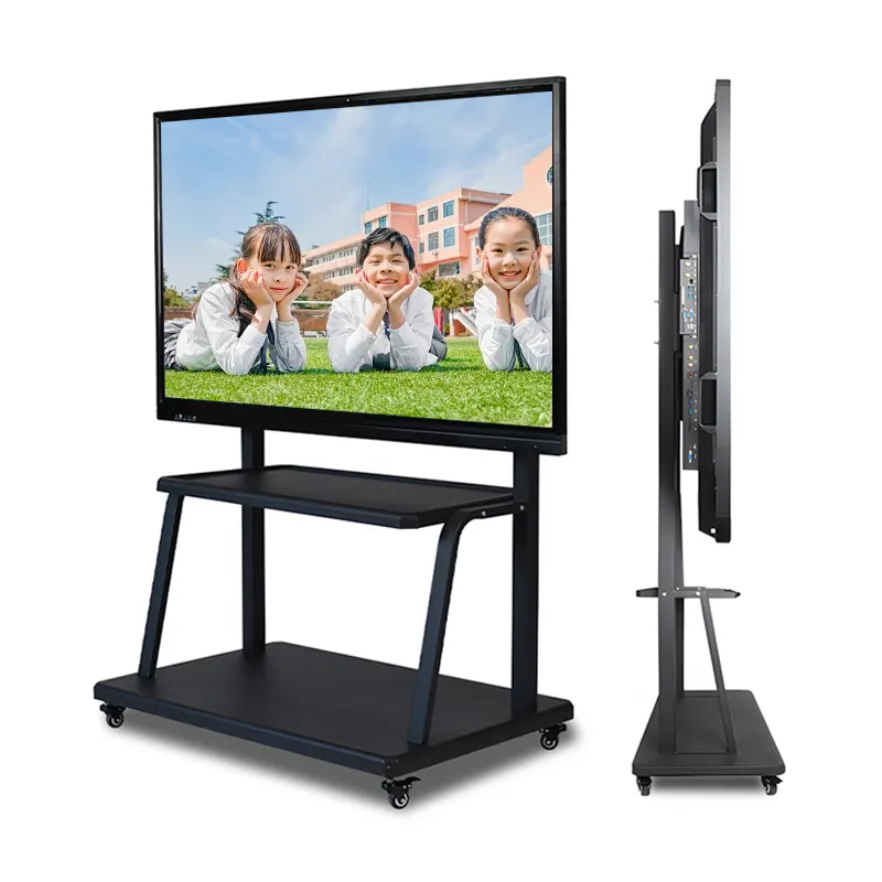Tela plana interativa LCD para ensino em sala de aula escolar 65 75 86 100 110 polegadas tela sensível ao toque