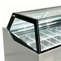 Glazen groente- en fruitdisplay, taart- en ijsvriezer, rechtopstaande koeler met digitale temperatuurregeling en temperatuuralarm voor cafetaria's