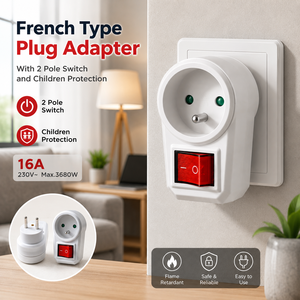 Adaptador de Enchufe Sólido Tipo F Schuko para Autocaravanas, Estaciones de Carga de Linternas, Campamentos al Aire Libre - Product Image 1