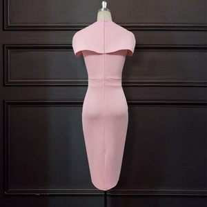 Robes pour femmes, manches courtes, moulante, crayon, é<span class=keywords><strong>l</strong></span>égante, robe de bureau, robe é<span class=keywords><strong>l</strong></span>égante, robe slim, vestido, grande taille, modeste, féminine - Product Image 2