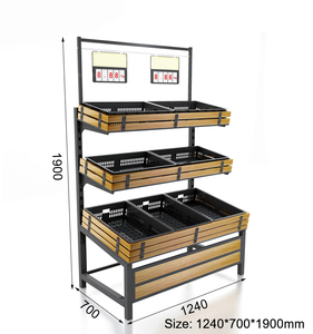 Étagère de présentation de fruits et légumes pour supermarché, robuste, durable, à installation rapide, double face, haute luminosité - Product Image 4