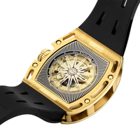 Reloj Mecánico Premium para Hombre de 42 mm, OEM ODM, Caja de Acero Inoxidable con Diamantes, Correa de Silicona, Movimiento Automático Japonés Miyota 82S0