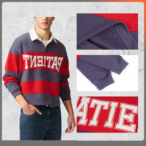 เสื้อเชิ้ตแขนยาวผู้ชายสำหรับฤดูใบไม้ร่วงและฤดูหนาว ผ้าฝ้ายสั่งทำพิเศษ ทรงโอเวอร์ไซส์ สตรีทแวร์ ลายทาง ทรงบ็อกซี่ ระบายอากาศได้ดี <span class=keywords><strong>ESAN</strong></span> - Product Image 3