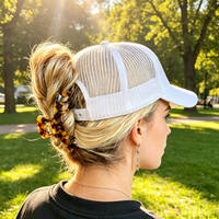 Pince à cheveux en forme de casquette de baseball effet écaille de tortue, personnalisable (taille, logo, couleur), en acétate fait main, style trucker, vente en gros