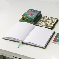 Journal Carnet A5 Quotidien à Couverture Rigide en Lin, Estampage Or, avec Logo Personnalisé, pour Pleine Conscience et Soin de Soi