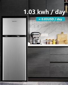 Mini-réfrigérateur EUHOMY adapté à la maison, respectueux de l'environnement, avec congélateur et réfrigérateur, double porte - Product Image 5
