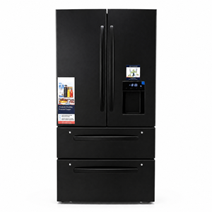 Réfrigérateur-congélateur commercial 575L avec distributeur d'eau, porte en acier inoxydable imitation VCM noir, prise EU 220V pour usage en restaurant - Product Image 2