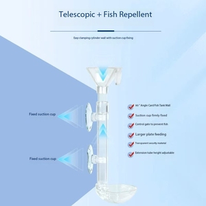 Tanque acrílico telescópico para acuario, tubo de alimentación de peces, recipiente para comida de peces que se hunde, contenedor con valla flotante para comida extensible - Product Image 5