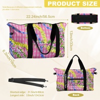 Sac de voyage et sac de sport unisexe en polyester pliable léger de grande capacité avec motif de fleurs d'hibiscus Aloha