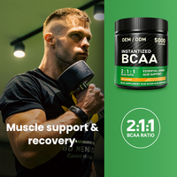 ODM/OEM Naturel Micronisé 	 Poudre de BCAA Halal, complément nutritionnel sportif, soutient la récupération musculaire après l'exercice pour les femmes et les hommes