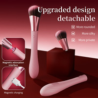 Mini vibromasseur discret en forme de pinceau de maquillage - Masseurs personnels, pinceau de maquillage 2 en 1 et stimulateur clitoridien G-Spot, jouets sexuels
