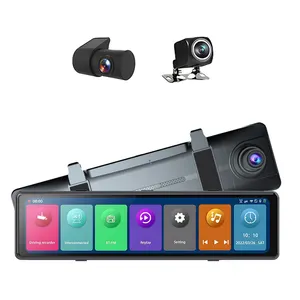 3 מצלמות דאש מצלמת 12in 2.5K ברור רכב Rearview מראה BT רכב וידאו הקלטה למצלמות נגע מסך רכב מצלמה מקליט Carpl