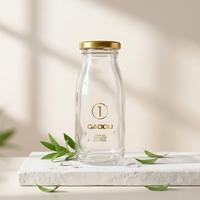 Botol Jus Kaca Bening 150ml 250ml 500ml 1L dengan Tutup Logam, Botol Susu Kaca, Botol Minuman