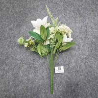 Neue Künstliche Seidenblumen Realistischer Europäischer Stil 10-Köpfiger Blumenstrauß Duftende Orchidee Rose Tischdekoration Weiß 50CM für Hotel und Zuhause