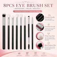 Ensemble de 8 pinceaux de maquillage pour les yeux OEM ODM, fabricant de pinceaux cosmétiques personnalisés