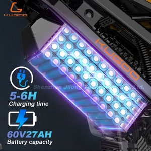 KUGOO 02 PRO, Bicicleta Eléctrica Todoterreno para Adultos, 60V 27Ah, Batería de Litio, 2500W, 50KM, Frenos de Disco Dobles, Tamaño Completo - Product Image 4