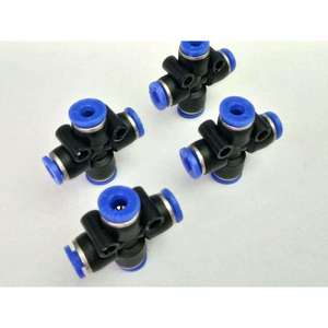 Pneumatic Plastic <b>Quick</b> Coupler 4mm Four Way <b>Connector</b> For Air Hose Fitting - Product Image 3