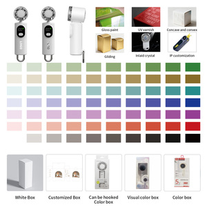 Tùy Chỉnh Mini <span class=keywords><strong>Fan</strong></span> Có Thể Sạc Lại 2000MAh Pin Thông Minh LED Cầm Tay Màn Hình Quạt Với Carabiner Cho Cắm Trại Ngoài Trời Quạt Cầm Tay - Product Image 5