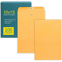 Enveloppes Kraft personnalisées 10x15 avec fermeture à languette gommée, grandes enveloppes pour envoi de catalogues et stockage de documents