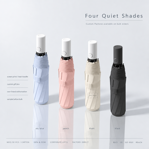 Paraguas Telescópico de 3 Pliegues, Fácil de Plegar, de Tela Impermeable y Resistente al Viento, Compacto y Portátil, con Logotipo, para Mujeres y Niñas, Venta al Por Mayor - Product Image 3