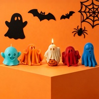 Moule à gâteau en silicone de qualité alimentaire pour Halloween, citrouille, fantôme, résistant à la chaleur, écologique, réutilisable, moule à bougie aromatique, zombie, diable
