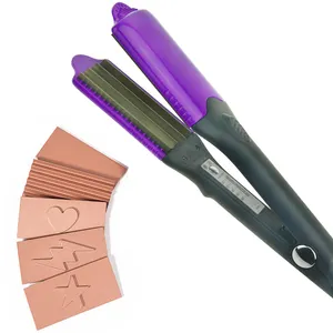 DISEÑOS DIVERTIDOS Placas de hierro planas de prensado de forma iónica Herramienta caliente perfecta Festival Hair 3D plancha de impresión de cabello