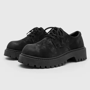 Scarpe Derby Classiche Retrò di Alta Qualità con Plateau per Uomo, Aumentano l'Altezza, Stile Americano Workwear in Pelle - Product Image 2