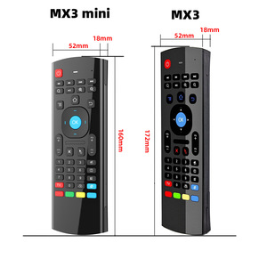 Đen 2.4GHz không dây đèn nền bằng giọng nói điều khiển từ xa <span class=keywords><strong>3</strong></span>-trục con quay hồi chuyển MX3 Mini <span class=keywords><strong>IR</strong></span> điều khiển từ xa đầy đủ bàn phím nhà máy giá - Product Image 3