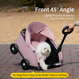 Nouvelle poussette pliable légère pour petits animaux, chariot pour chiens et chats, pour petits chiens, chats, Teddy, bébés, 4 roues - Product Image 3