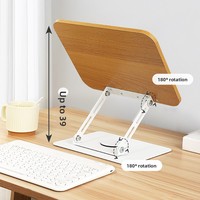 Support de Lecture de Bureau Multifonctionnel Pliable et Rotatif pour Livres et Tablettes, Organisateur de Bureau en Carbone, Meilleure Vente Transfrontalière