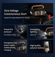 Démarreur de secours 10000mAh avec gonfleur de pneus, batterie externe 600A, compresseur d'air numérique 150PSI, pompe à air pour voiture/camion