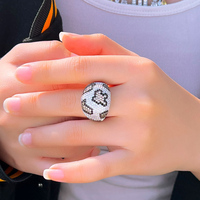 Grandes bagues de fiançailles élégantes en peau de serpent léopard avec zircon cubique multicolore pour femmes, bijoux de fête de mariée chics