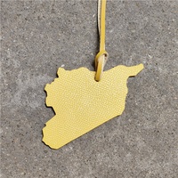 Porte-clés en cuir de vachette véritable en forme de carte de Syrie, breloque pour sac, cadeau pour femmes et filles, directement de l'usine