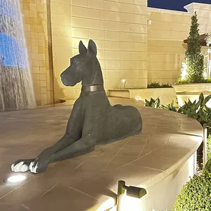 户外装饰用定制金属青铜动物雕塑炉排丹恩狗雕像