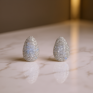 Boucles d'oreilles en cristal or blanc E3857, forme goutte d'eau, micro-incrustation, bijoux de mariage de luxe pour femmes - Product Image 2