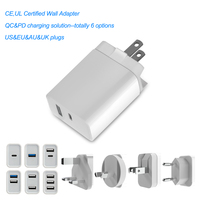 Venta al por mayor de alta calidad personalizado certificado súper rápido plegable teléfono celular adaptador inteligente tipo C PD cargador de pared